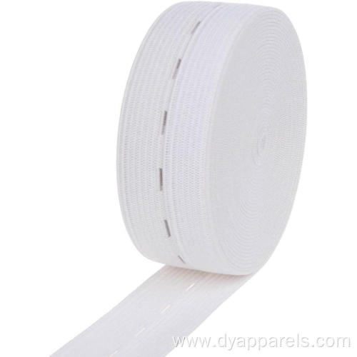 2cm Polyester Buttonhole Knitted Elastic Band for Garment